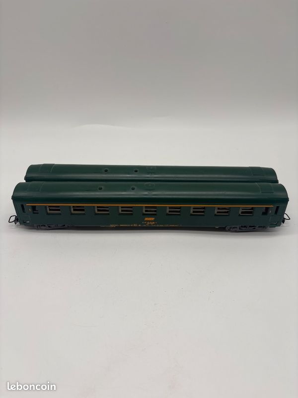 Train électrique Jouef HO réf 5270 voiture voyageurs verte vintage avec boîte (image 2)