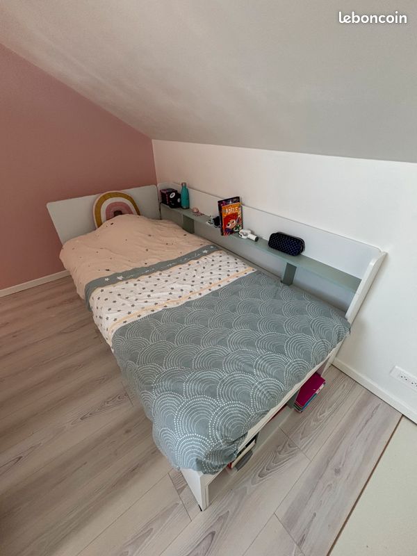 Lit avec rangements et matelas Dunlopillo (image 1)