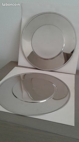 Lot D'assiettes Vintage Bouillet Bourdelle – Acier Inoxydable, Multicouleur, Brillant, 1966 (neuf)