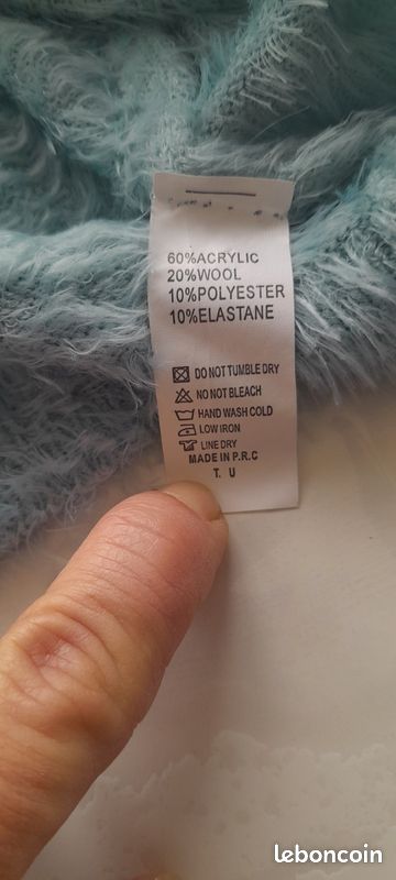 Pull bouclette bleu taille unique (image 5)