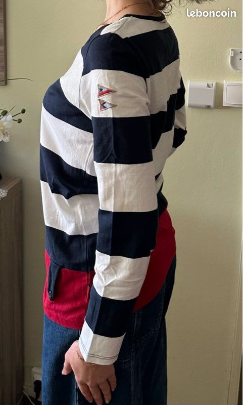 Pull marinière doux en coton, Taille M, Terre de Marins (image 4)