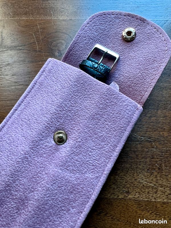 Étui De Voyage Pour Montre – Lot De 2 Pochettes Avec Fermoir | 13x4,5x7 Cm | Simili Cuir Rose | Protection Anti-rayures