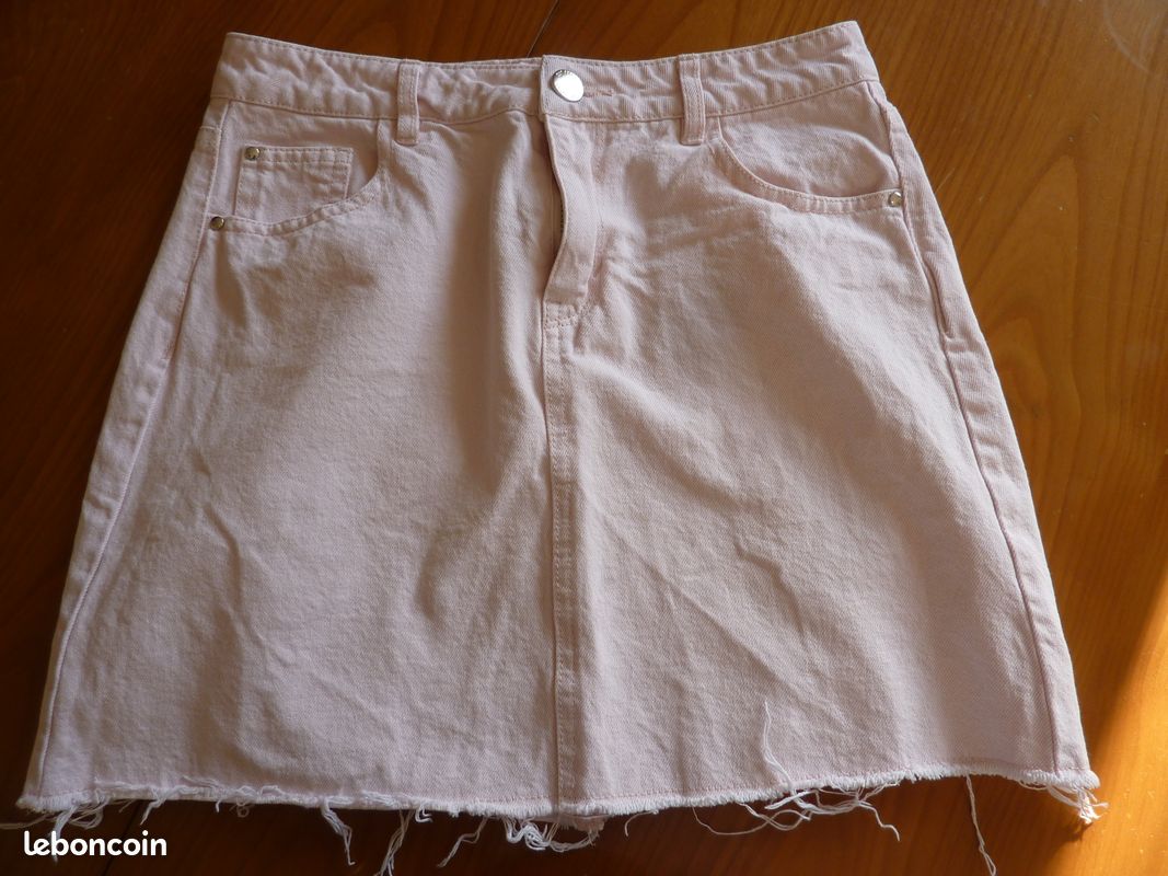 Jupe jean rose pâle Cache-Cache Taille 36 (image 1)