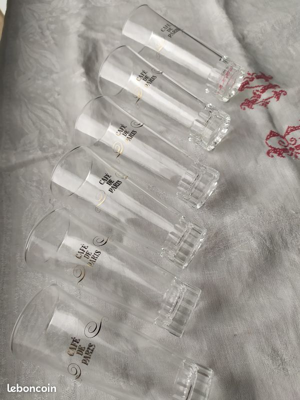 Lot 6 verres "Café de Paris" (image 1)