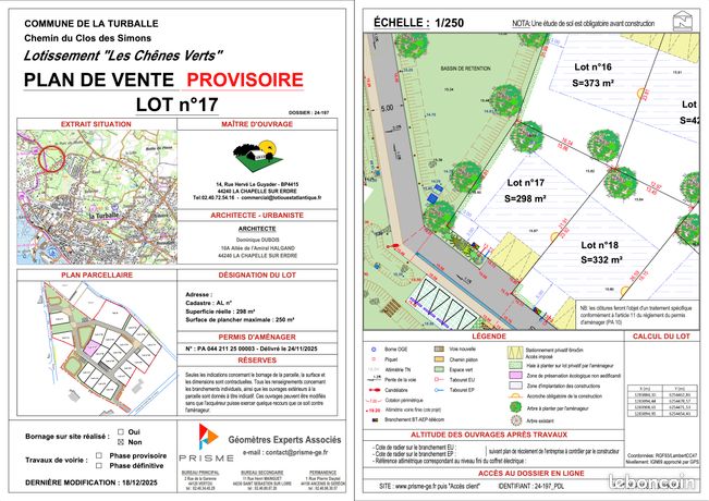 TERRAIN CONSTRUCTIBlE - LA TURBALLE 298 m2 (Libre de constructeurs) SITUATION EXCEPTIONNELLE