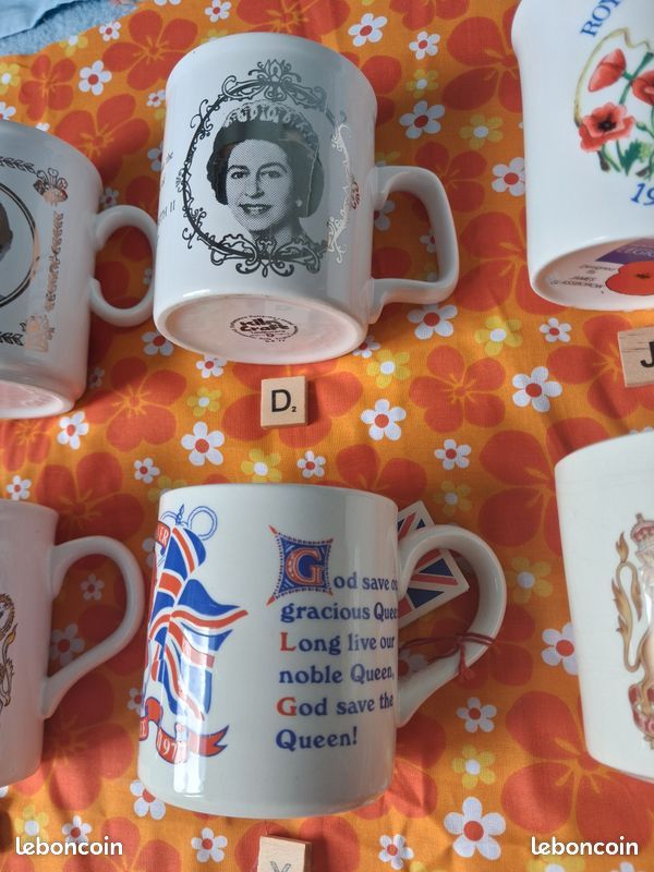 Tasses Royal Family anglaise vintage, dorures, jubilés (image 8)