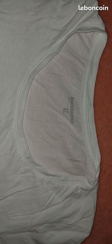 4 tee-shirts manches courtes 100% coton bio XL et XXL neufs unis couleurs vert violet mauve violine blanc (image 8)