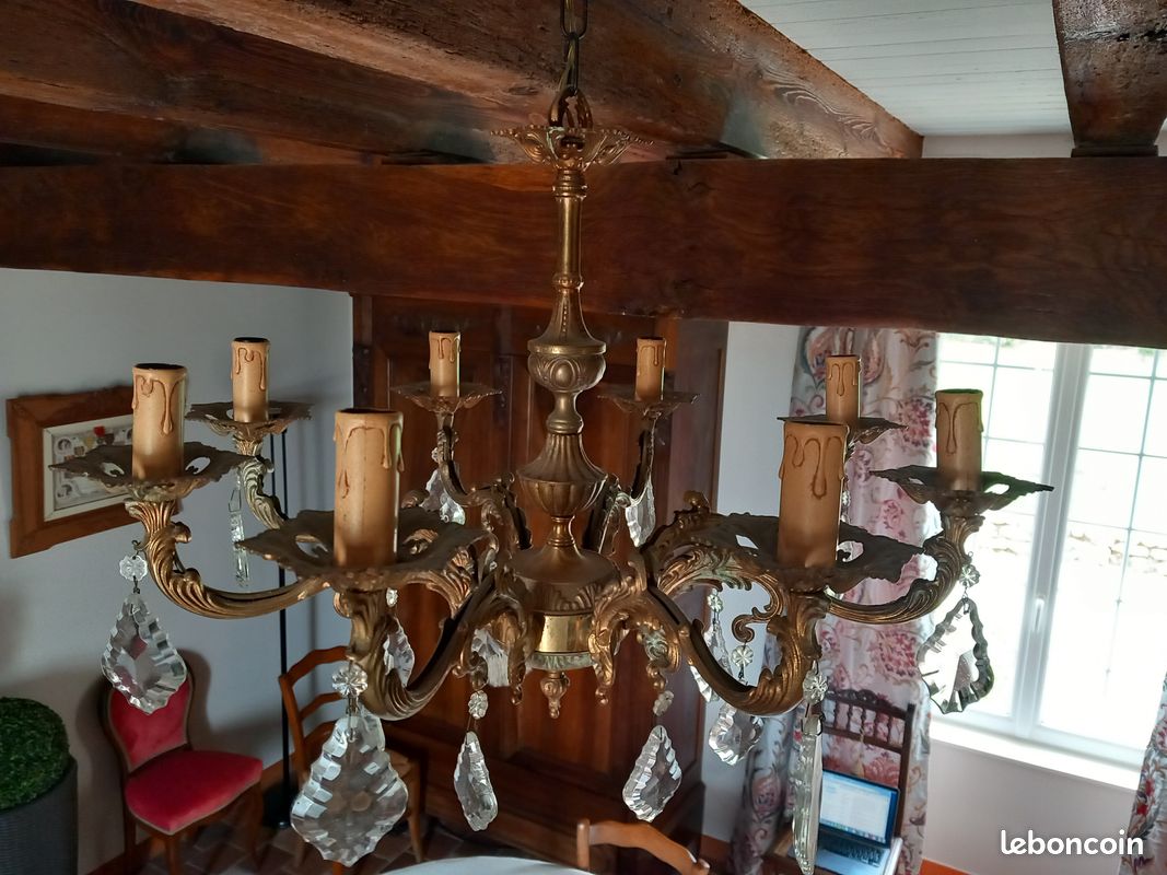 Lustre en bronze 8 branches (image 3)