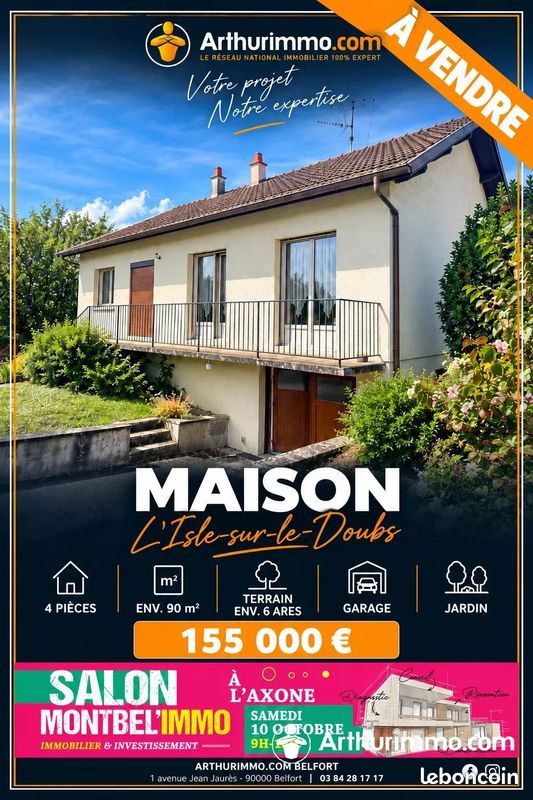 Maison 5 pièces 87 m² · à L'Isle-sur-le-Doubs · 87 m² · 155 000 €