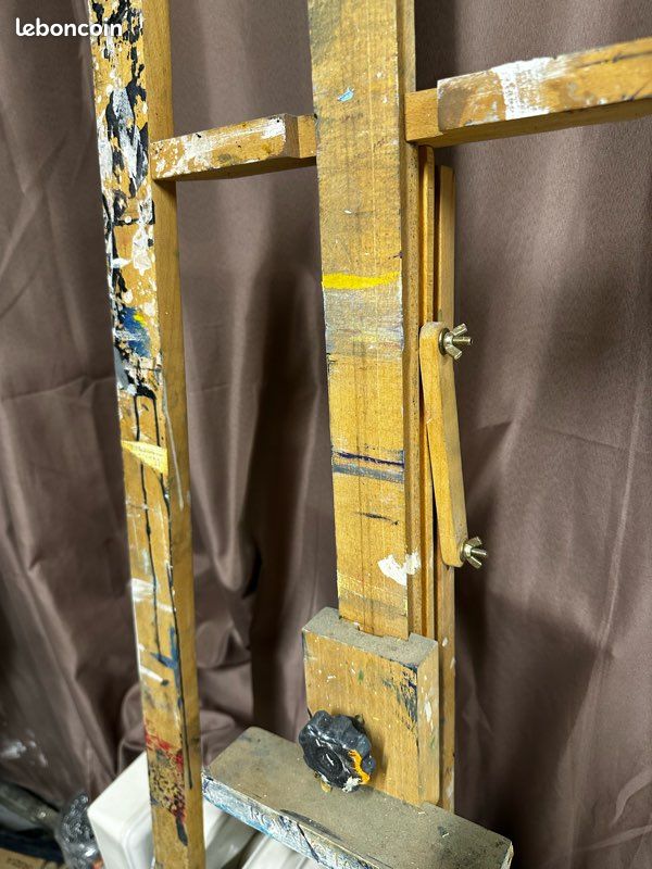 Lot de 2 chevalets d’atelier de peintre en bois (image 5)