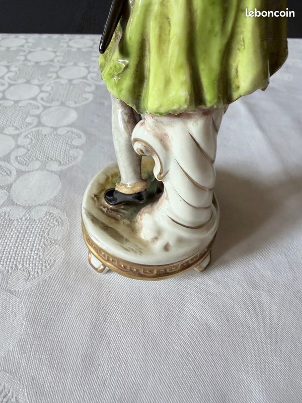 Musicien au Hautbois - Statuette Porcelaine Allemande (image 7)