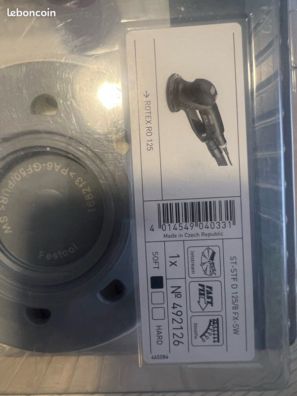Plateau De Ponçage Festool ST-STF D125/8 FX-SW - Pour Surfaces Courbes - FastFix