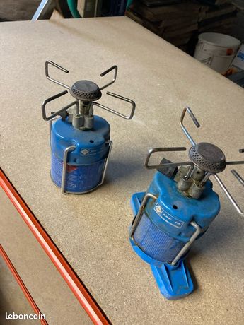 Poêle pliant camping Gaz Bleuet 206 butane sac à dos OCCASION VINTAGE