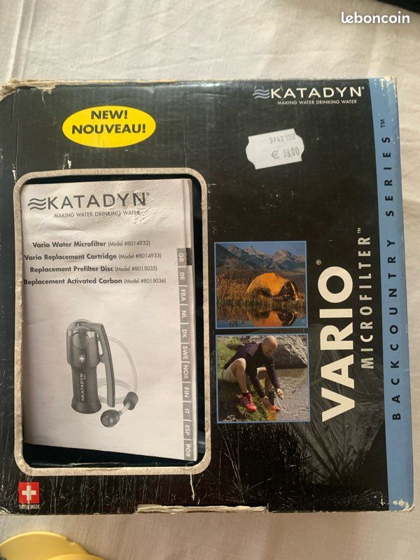 Filtre à Eau Katadyn Vario Backcountry - Système Microfiltration - Neuf Dans Sa Boîte
