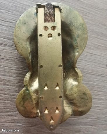 Broche Ancienne Pince En Bronze - Tête Africaine - Occasion Bon état - Vintage
