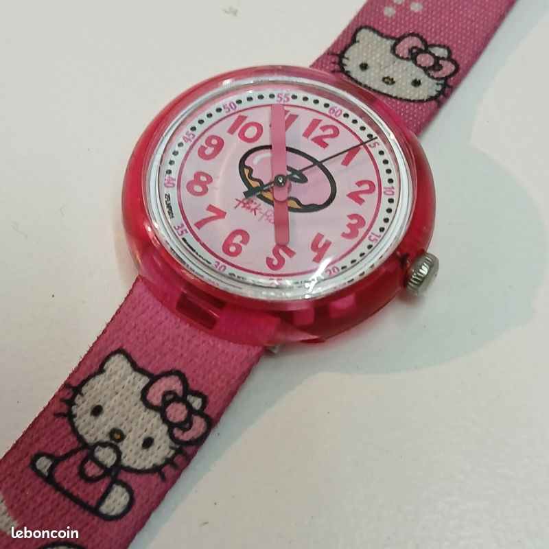 Montre Enfant Flik Flak Hello Kitty Vintage – Montre Rétro Pour Filles Et Garçons