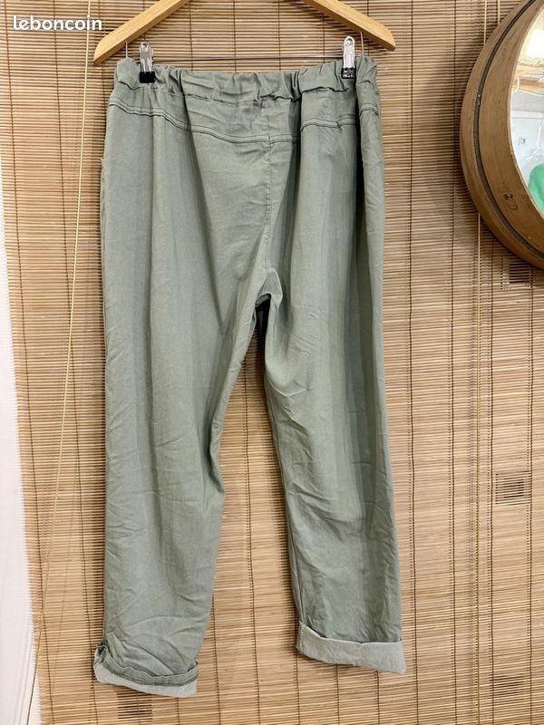 GRANDE TAILLE - Pantalon kaki clair (image 2)