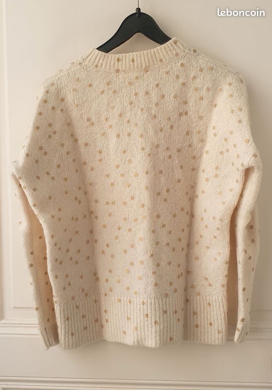 Pull Lupin Sézane XS écru pois dorés LM75 (image 2)