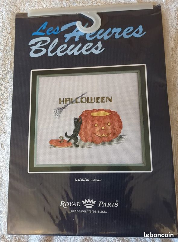 Kit Point De Croix Chat Halloween - Loisirs Créatifs
