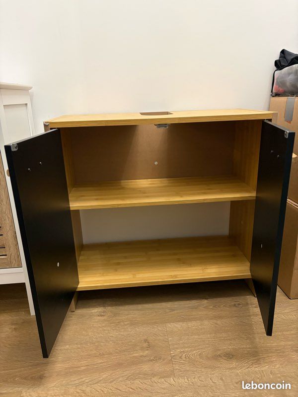 Meuble sous évier noir et bois (image 3)