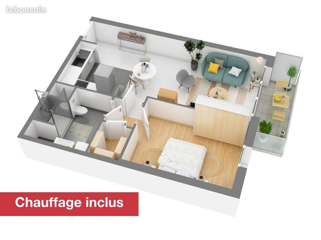 Appartement 2 pièces 50 m² · à Le Petit-Quevilly · 50 m² · 720 €/mois
