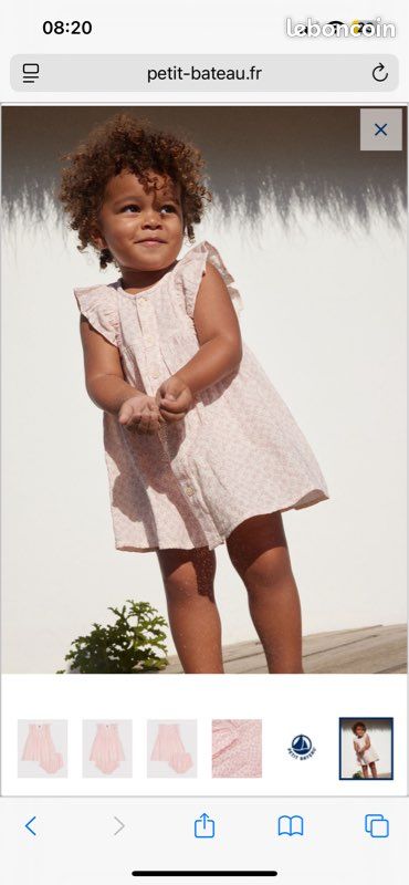 Bloomer Bébé 6 Mois PETIT BATEAU - Coton Rouge/orange/blanc - Occasion Comme Neuf