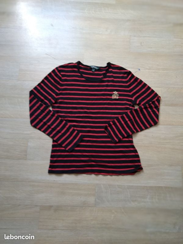 Pull ralph lauren vintage noir et rouge Vêtements