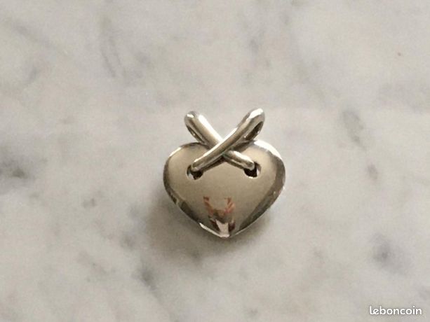 Pendentif coeur CHAUMET liens or blanc Grand Modèle Montres Bijoux