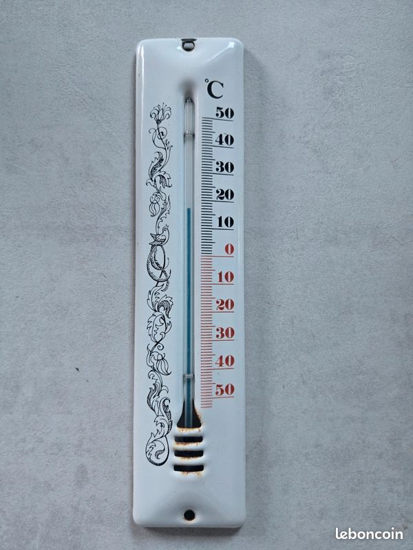 Thermomètre émaillé 30cm Coq, 800°C, Fabrication Française, Neuf