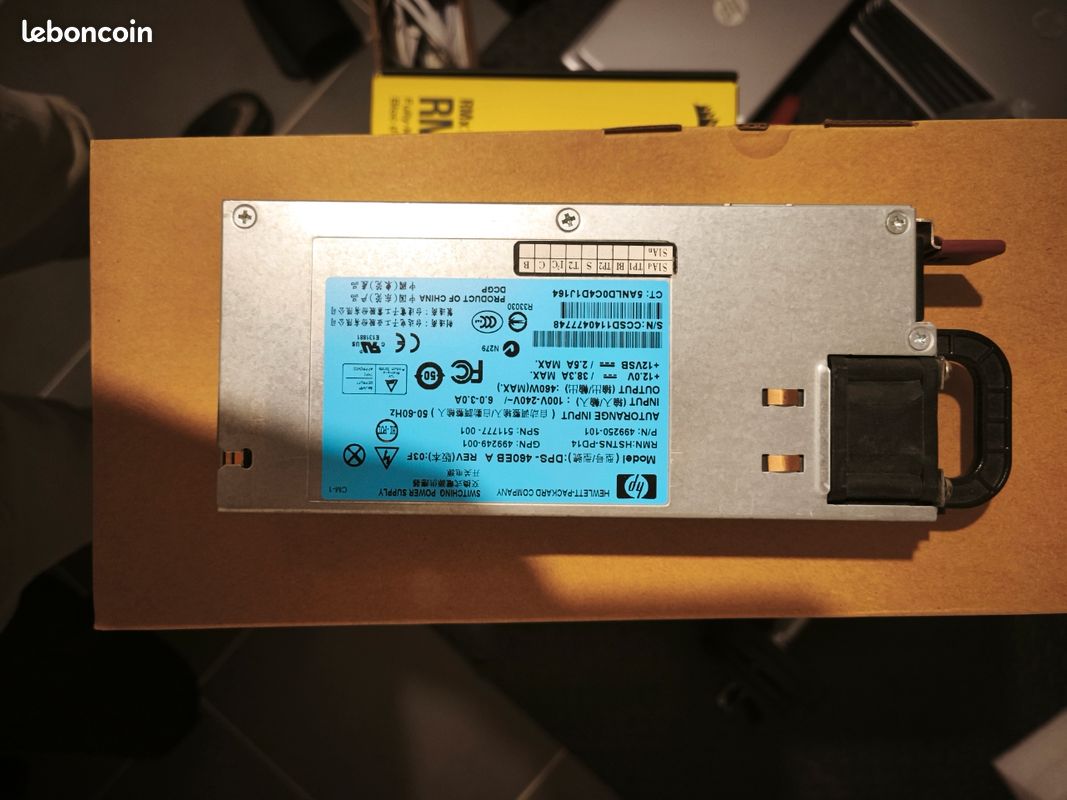 Alimentation HP serveur 460W + Breakout board + câbles PCIe (image 1)