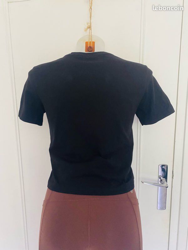 T-shirt Kappa crop top noir 100% coton (image 10)