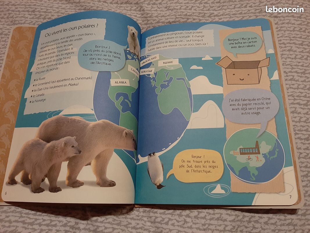 Livre "ours polaires" carton recyclé - NEUF (image 3)