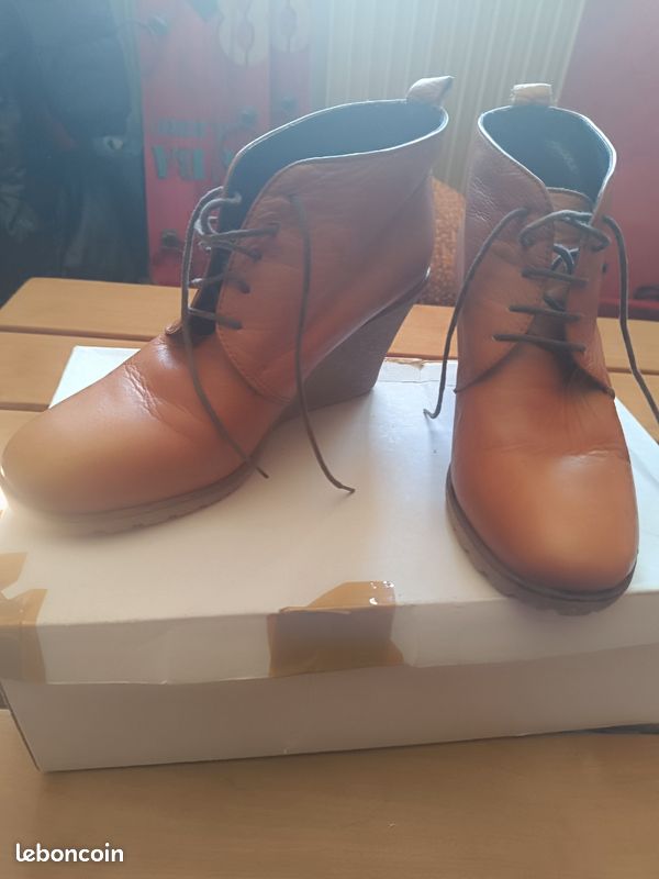 Bottines compensées en cuir Très bon état (image 4)