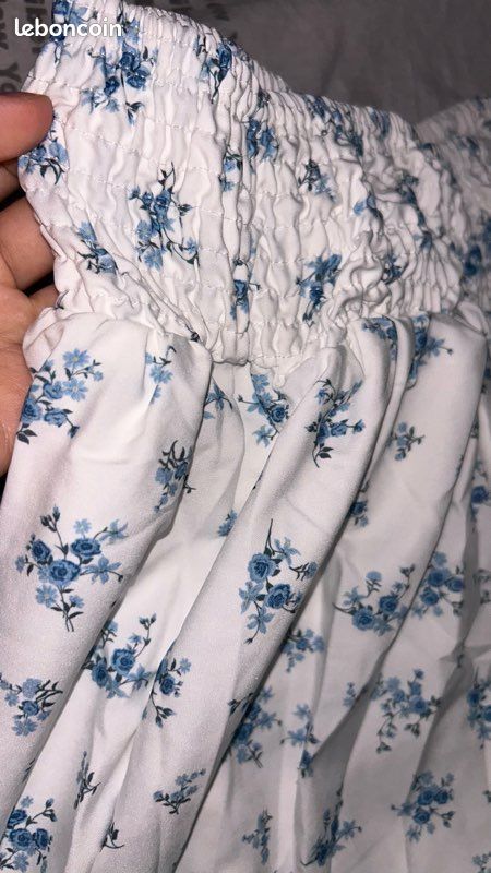 Jupe Longue Country Collection - Bleue à Fleurs - Taille 18 (Longueur 33") - Très Bon état