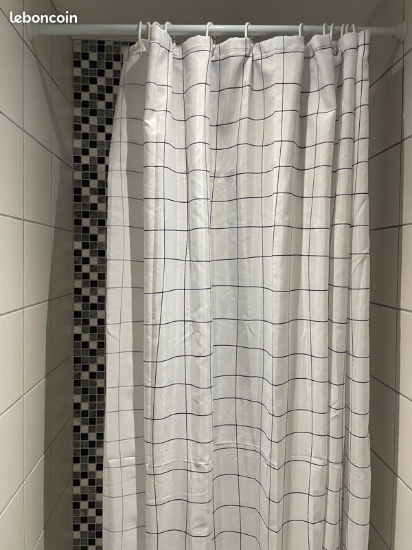 Rideau de douche + barre extensible (image 2)