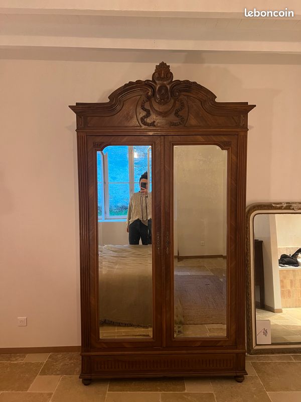 Armoire ancienne portes miroir (image 2)