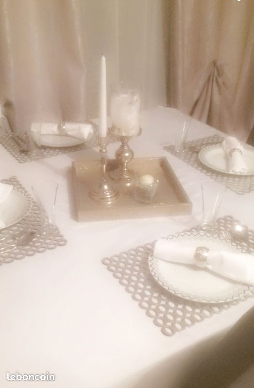 Table salle à manger et vaisselier en chêne cérusé et 4 chaises (image 7)