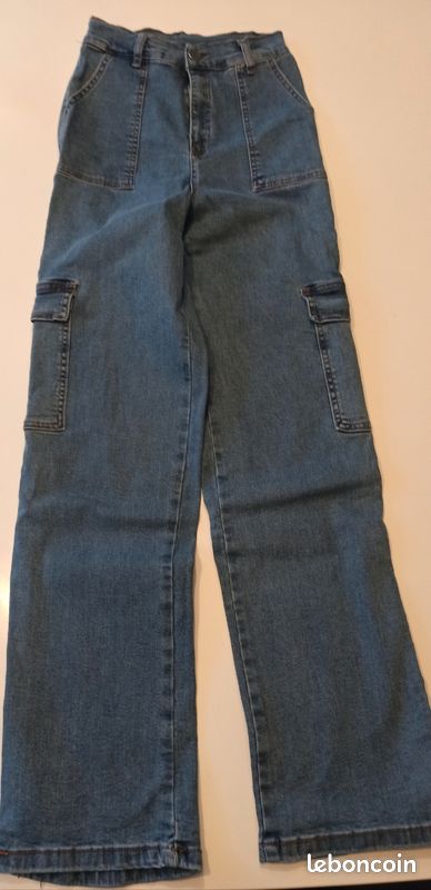Jeans taille haute avec poches sur les côtés Shein taille 14 ans - Main Image