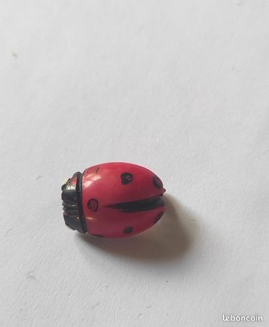 Broche Fantaisie Vintage Coccinelle - Rouge à Pois Noirs En Relief - Réf. A07 - Occasion