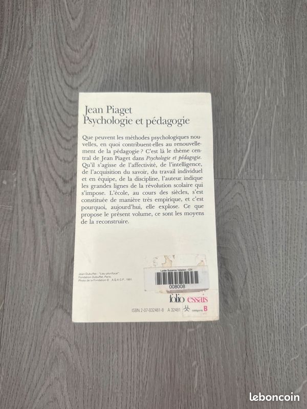 Livre de Jean Piaget : psychologie et pédagogie (image 2)