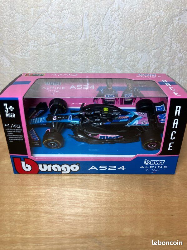 Miniature Pierre Gasly 2024 Bburago - Alpine A524 F1 Bahrain 2024#Gasly - Voiture Modèle Métal Alpine Bahrain 2024