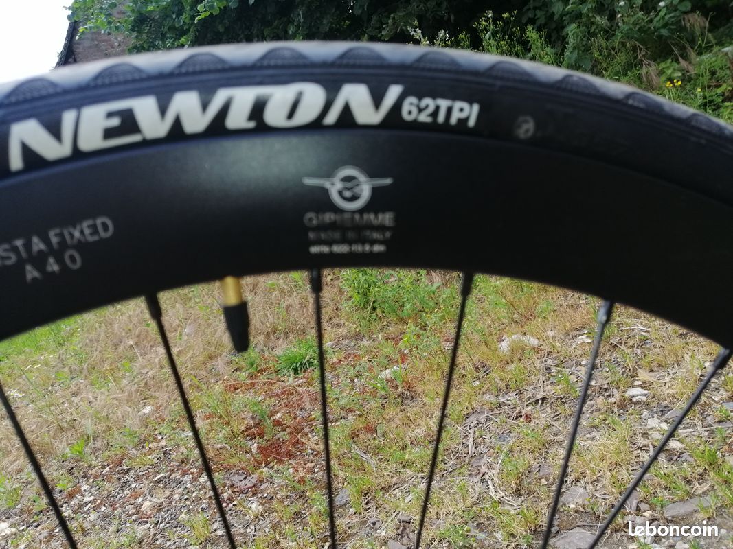 Velo fixie cadre colombus jantes profiler transmission neuve plateaux chaine pignon neuf (image 8)