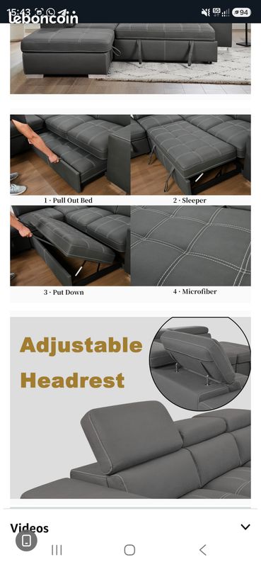 Canapé d’angle convertible (image 3)