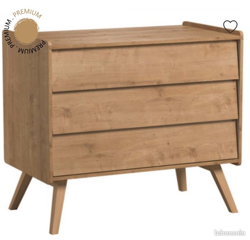 Chambre duo lit 70x140 + commode Bois (image 2)