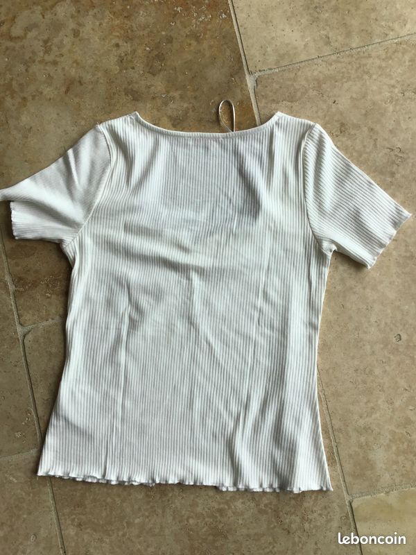 T-shirt haut écru femme Camaïeu taille S neuf Vêtements