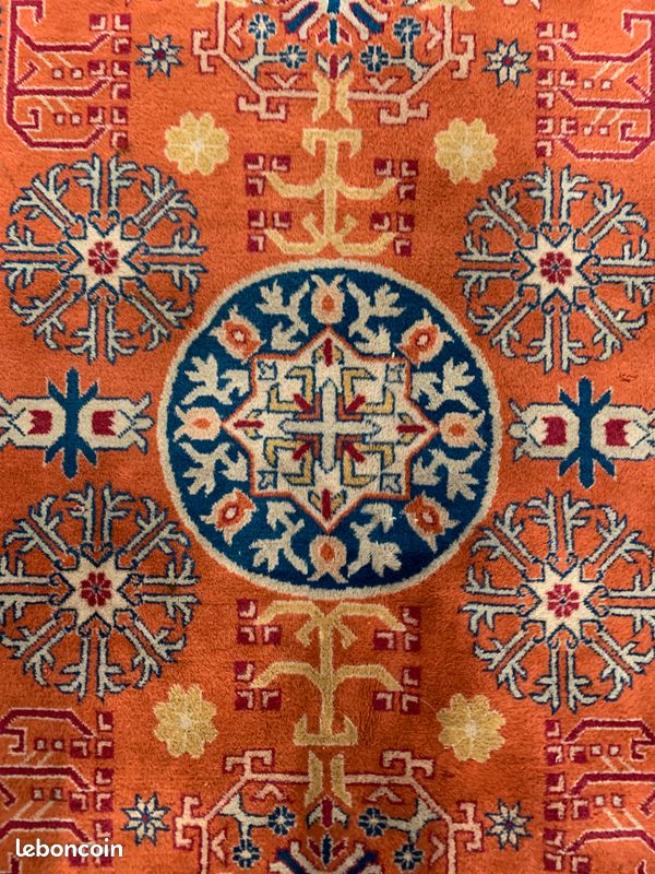 Très beau tapis chinois Samarkand fond rouge (204 x 145 cm) (image 2)