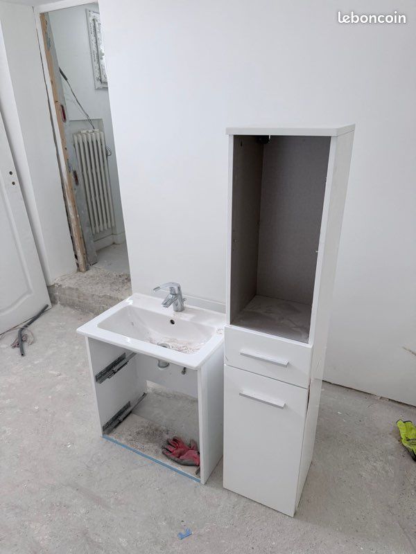 Ensemble sdb (meuble vasque + colonne + miroir lumineux) (image 3)