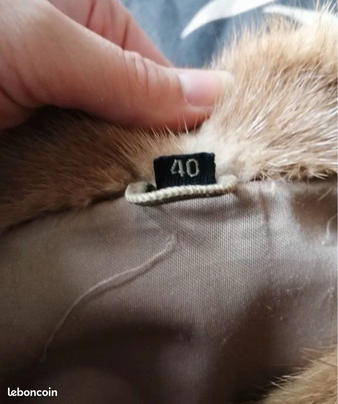 Veste En Vison Véritable Scheitler - Taille 46-48, Marron, Occasion Excellent état, Vintage Années 90