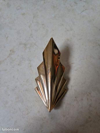 Broche Vintage Jean Louis Scherrer - Métal Doré à L'or Fin 24 Carats Et Résine - Rare, Originale, Occasion