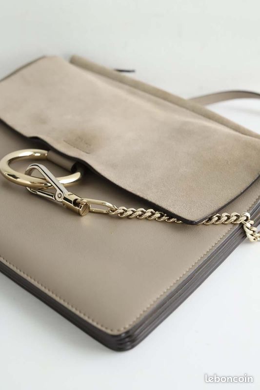 Sac à Bandoulière Chloé Faye En Cuir Gris, Occasion Chic Et Tendance